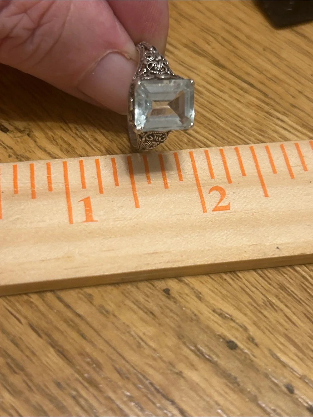 Sterling Silver Vintage-Style Aquamarine Ring - Light Blue Gemstone
